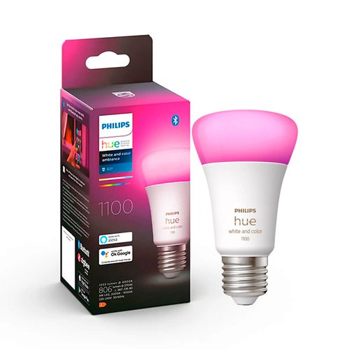 AMPOLLETA INTELIGENTE PHILIPS HUE E27 9W A60 RGB LUZ CÁLIDA A LUZ FRÍA