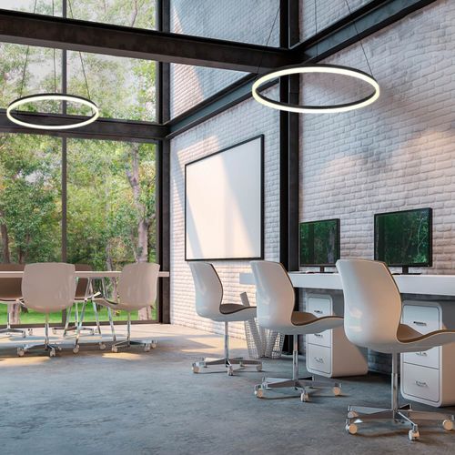 LÁMPARA COLGANTE LED STUDIO REDONDA 30W LUZ CÁLIDA ARO Ø40