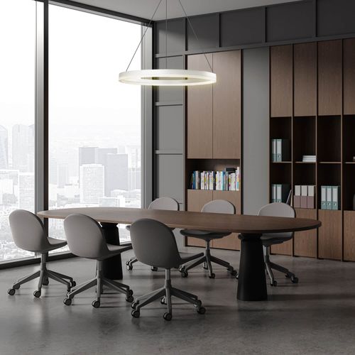 LÁMPARA COLGANTE LED STUDIO REDONDA 50W LUZ CÁLIDA ARO Ø80