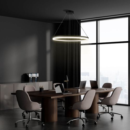 LÁMPARA COLGANTE LED STUDIO REDONDA 50W LUZ CÁLIDA ARO Ø80