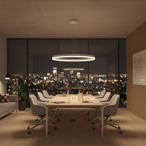 LÁMPARA COLGANTE LED STUDIO REDONDA 60W LUZ CÁLIDA ARO Ø100