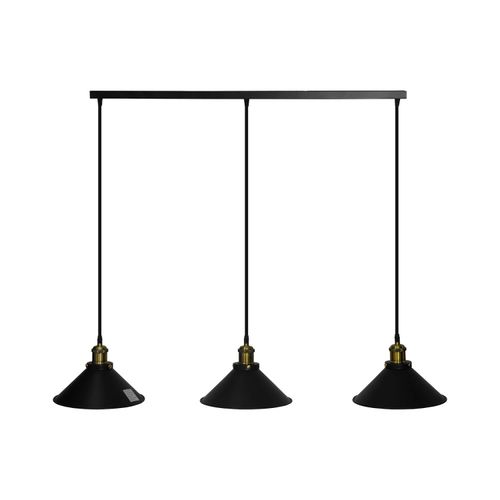 SET 3 LÁMPARAS COLGANTES LED STUDIO NEGRAS (SIN AMPOLLETAS E27)