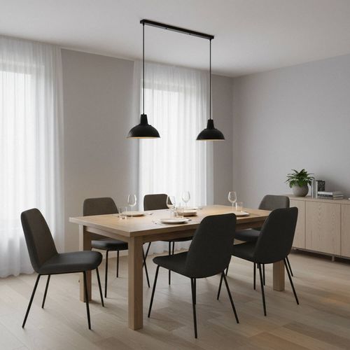 SET 2 LÁMPARAS COLGANTES LED STUDIO NEGRAS (SIN AMPOLLETAS E27)