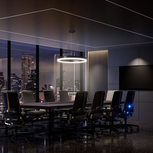 LÁMPARA COLGANTE LED STUDIO REDONDA 40W LUZ CÁLIDA ARO Ø60