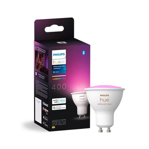 AMPOLLETA GU10 PHILIPS HUE 4.2W LUZ CÁLIDA A FRÍA Y RGB