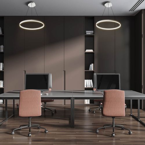 LÁMPARA COLGANTE LED STUDIO REDONDA 30W LUZ CÁLIDA ARO Ø40