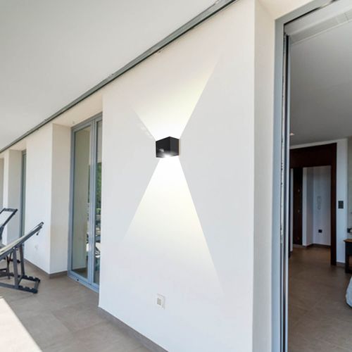 APLIQUÉ MURO LED STUDIO BIFOCAL CUADRADO 20W LUZ CÁLIDA IP65