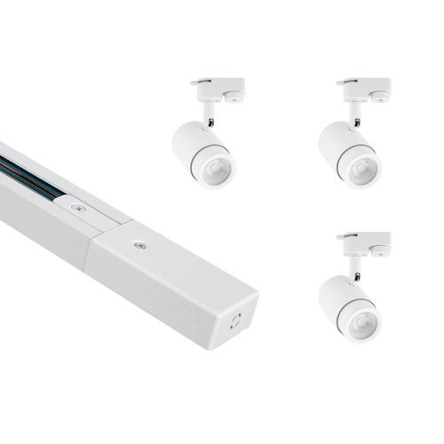 KIT RIEL MONOFÁSICO LED STUDIO 1 MT + 3 FOCOS RIEL FAIDHE