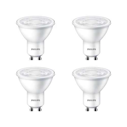 KIT DE 4 AMPOLLETAS GU10 PHILIPS 4.7W LUZ CÁLIDA