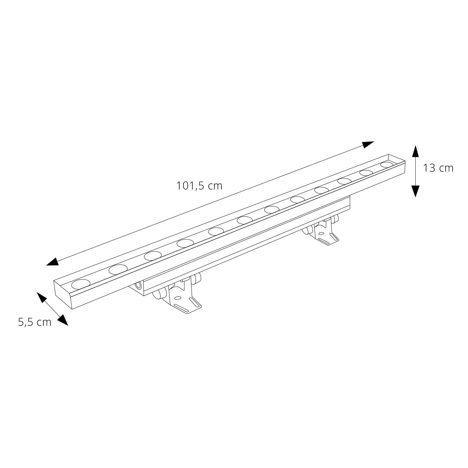 Wall washer dmx 55w luz rgb y fría ip65 - LED Studio
