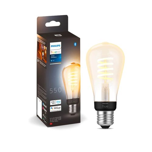 AMPOLLETA INTELIGENTE E27 PHILIPS HUE FILAMENTO ST647W LUZ CÁLIDA A LUZ NEUTRA