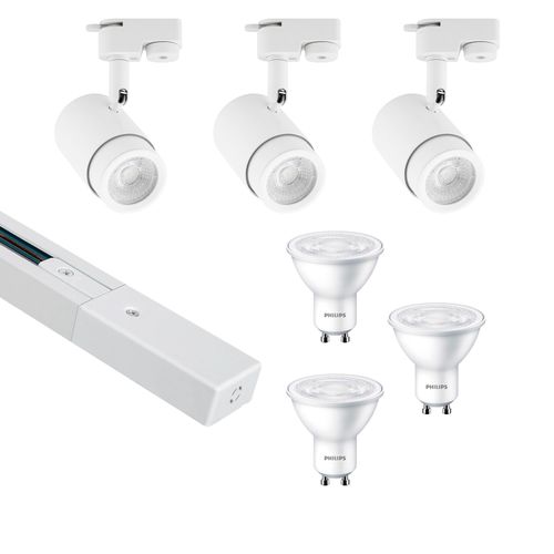 KIT RIEL MONOFÁSICO LED STUDIO 1 MT + 3 FOCOS RIEL FAIDHE