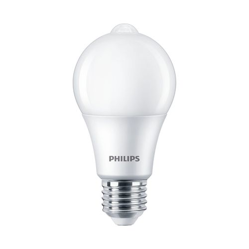 AMPOLLETA E27 CON SENSOR DE MOVIMIENTO PHILIPS 8W LUZ CÁLIDA