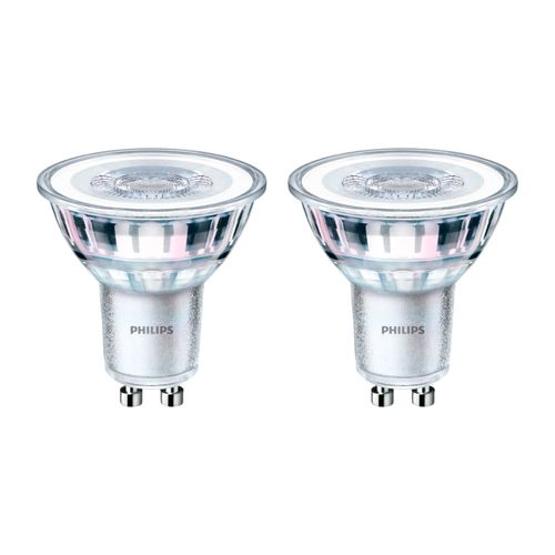 KIT 2 AMPOLLETAS GU10 PHILIPS LED ESSENTIAL 4.6W LUZ CÁLIDA