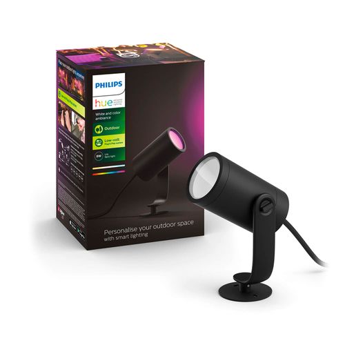 FOCO ESTACA PHILIPS HUE LILY JARDÍN 8W LUZ RGB Y CÁLIDA (2000K) A FRÍA (6000K)