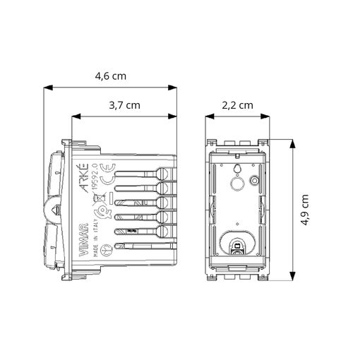 MECANISMO CONMUTADOR CONECTADO VIMAR SERIES RESIDENCIALES - VIEW WIRELESS ARKÉ IOT 1 MÓDULO